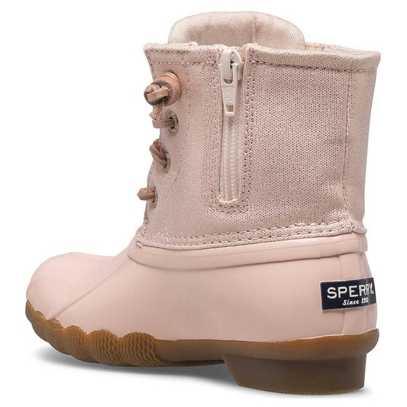 Sperry Saltwater Boots Blush Toddler Girls Size 8 Pink Rose Gold Metallic Water - Picture 3 of 10